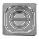 Tapa 1/6 Acero Inox. 201, 0.6 Nsf