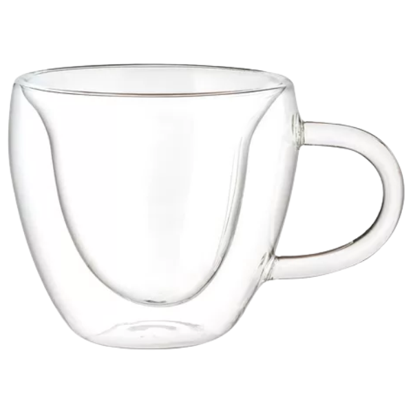 Taza con forma de corazón doble pared de Borosilicato 250 ml @