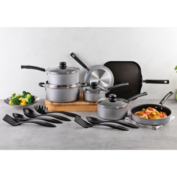 Batería De Cocina 18 Piezas Primaware Cool Gray (ONE SHOT)