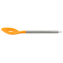 Cuchara Ranurada Naranja con mango de acero y punta de silicon@