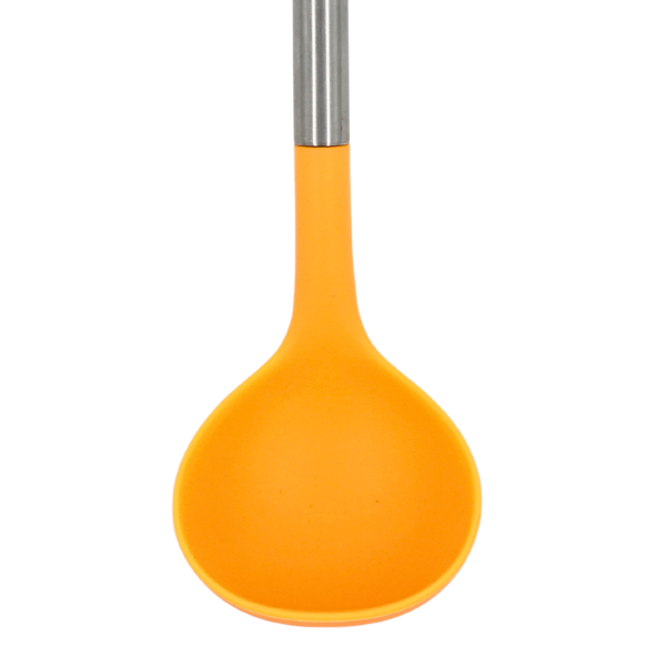 Cucharón  Naranja con mango de acero y punta de silicon@