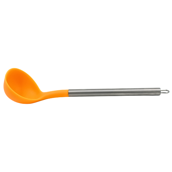Cucharón  Naranja con mango de acero y punta de silicon@