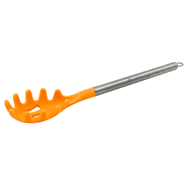 Cuchara para spaguetti Naranja con mango de acero y punta de silicon@