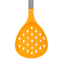 Espumadera Naranja con mango de acero y punta de silicon@