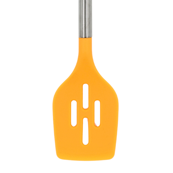 Volteador Ranurado Naranja con mango de acero y punta de silicon@