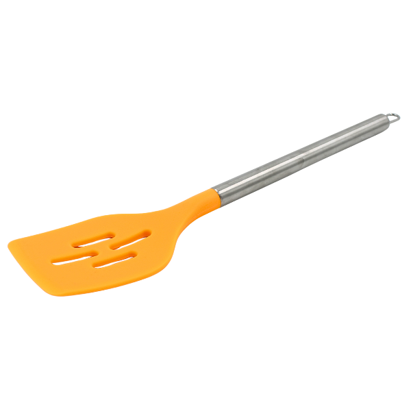 Volteador Ranurado Naranja con mango de acero y punta de silicon@