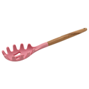 Cuchara para spaguetti Rosa con mango de madera y punta de silicon@