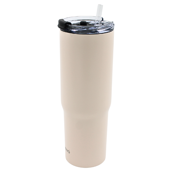 Termo Doble Pared De Acero Beige 900 Ml@