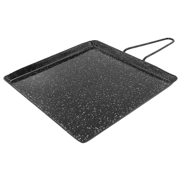 Comal Cuadrado Chico 24Cm Acero Porcelanizado Moteado