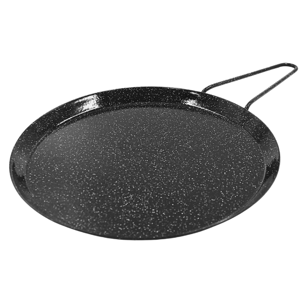 Comal Redondo Chico 24Cm Acero Porcelanizado Moteado