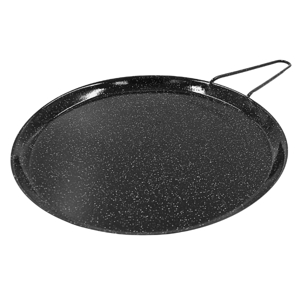 Comal Redondo Mediano 27Cm  Acero Porcelanizado Moteado
