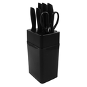 Bloque de cuchillos 7pz Hoja acero inoxidable con recubrimiento antiadherente, mango ergonomico@