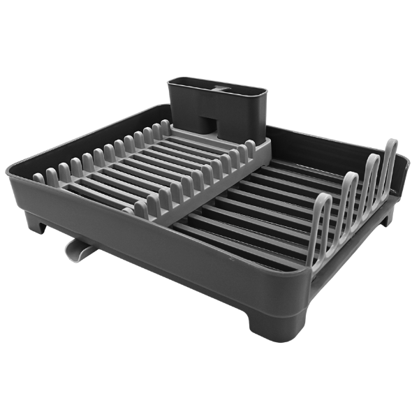 Escurridor De Plástico Con Desague Reversible, Bandeja Y Portacubiertos