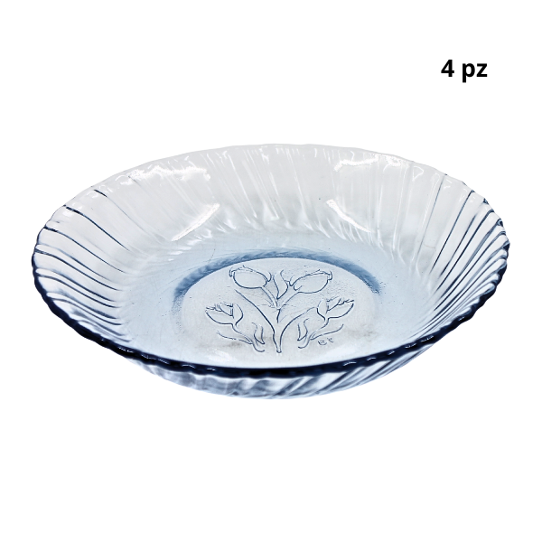 Vajilla Economica Tulipanes Sky Blue 12 Pzas(BAJA)