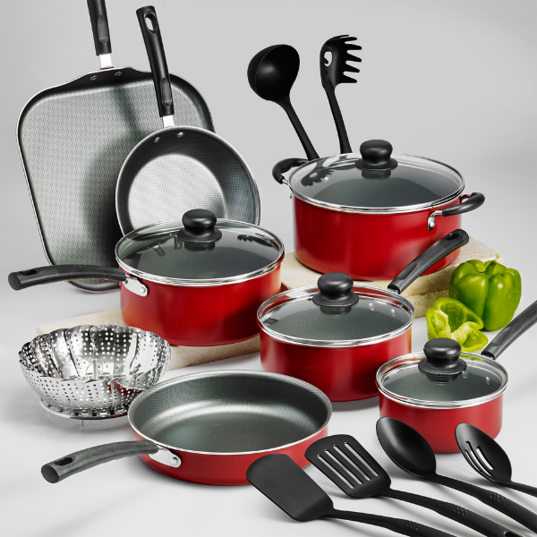 Batería de Cocina Tramontina Primeware Roja 18 Piezas