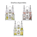 Juego de dispensadores de aceite y vinagre 5 piezas de vidrio MOD. ATA0925 Home Addict (8)