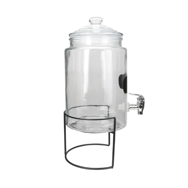 Despachador de Bebidas de Vidrio para 5.8 L con Base de Meta