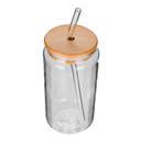 Juego de 2 vasos de vidrio con popote y tapa 535 ml Home Sweet Home ATH-925 (24)