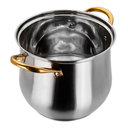 Olla alta de acero inoxidable con tapa de vidrio 5.3 L 22x18 cm Qualite Basic MOD. A05 (8/12)