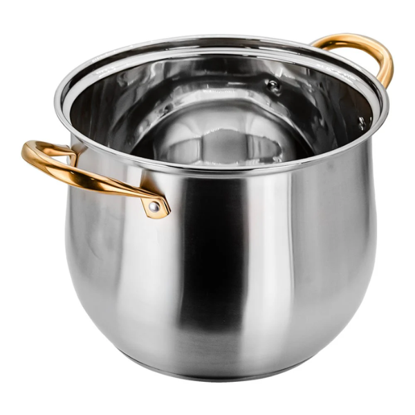 Olla alta de acero inoxidable con tapa de vidrio 7.3 L 24x19 cm Qualite Basic MOD. A06 (8/12)