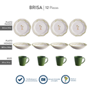 Vajilla de cerámica 12 piezas Brisa Corona MOD. VL177I040112 (2)