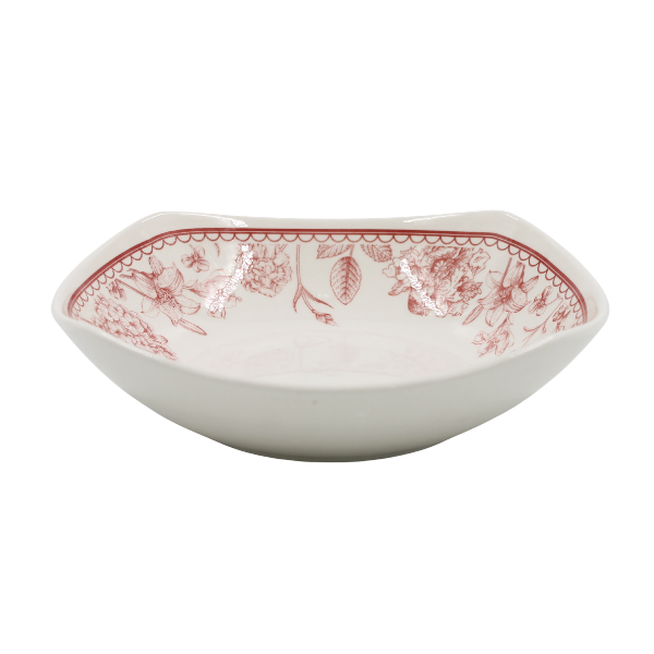 Vajilla de cerámica de 9 piezas Martina Corona cuadrada roja