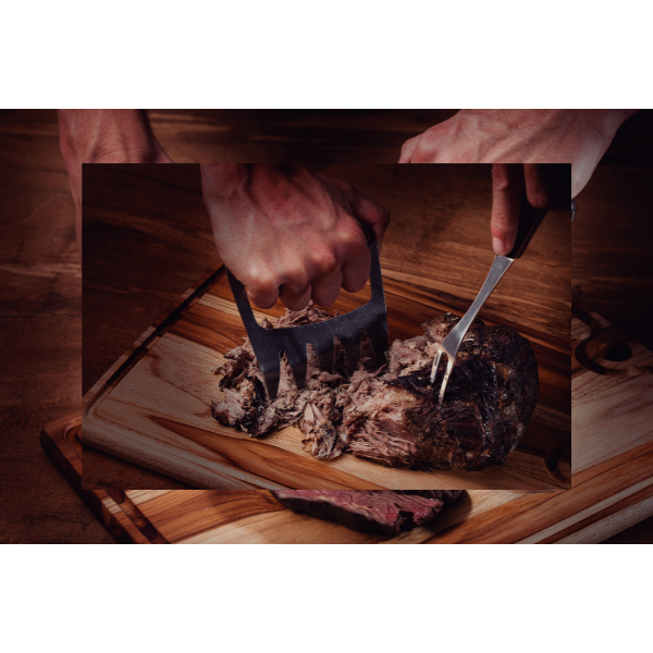 Garra multiusos Tramontina Churrasco negra con hoja de acero inoxidable oscurecido y mango de madera