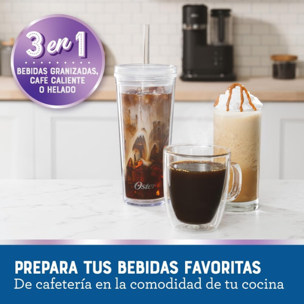 Cafetera para Frappé con Licuadora con 3 Funcionalidades Oster