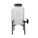 Despachador de bebidas de vidrio para 5 L con base de metal
