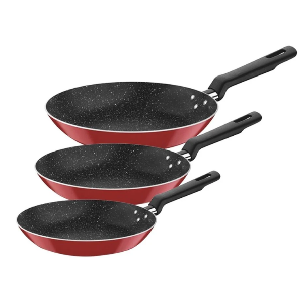 Juego de 3 sartenes Tramontina Roch Rojo |