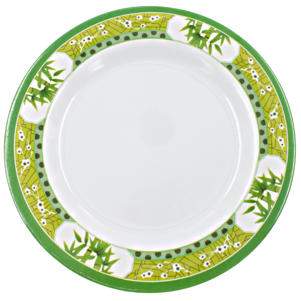 Plato extendido 9" 22.5 cm melamina Bambú Verde Clorofila