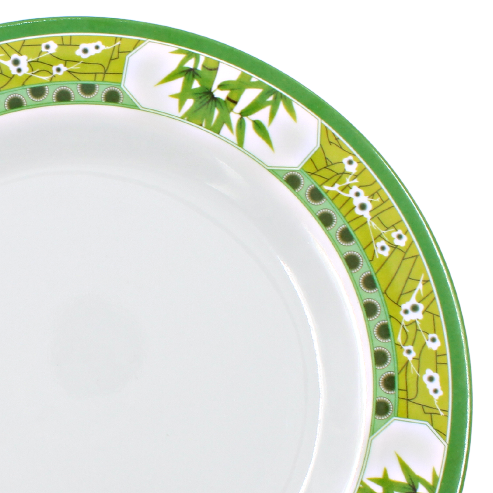 Plato extendido 9" 22.5 cm melamina Bambú Verde Clorofila