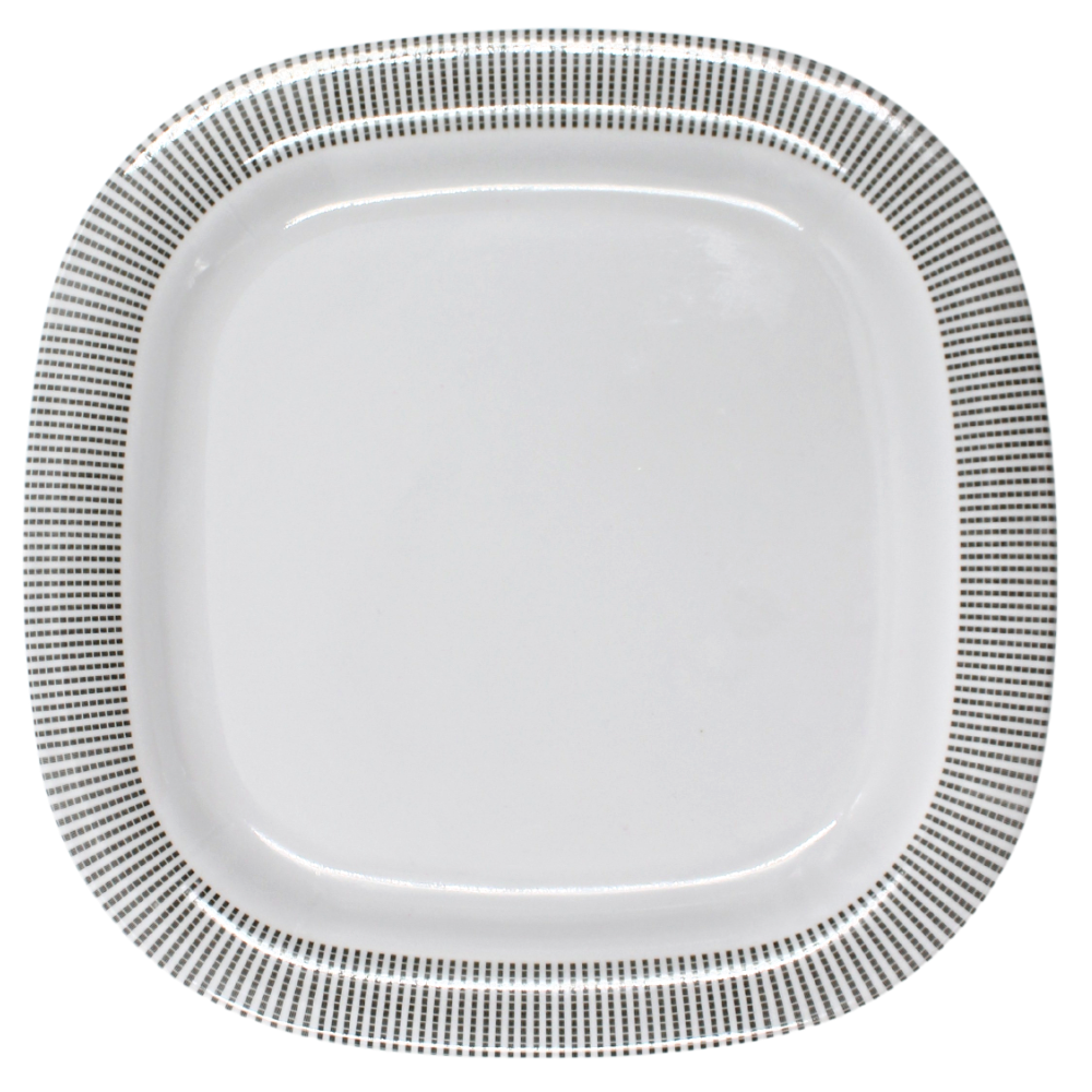 Plato cuadrado 8" 20 cm melamina Premium Elegantza Gris