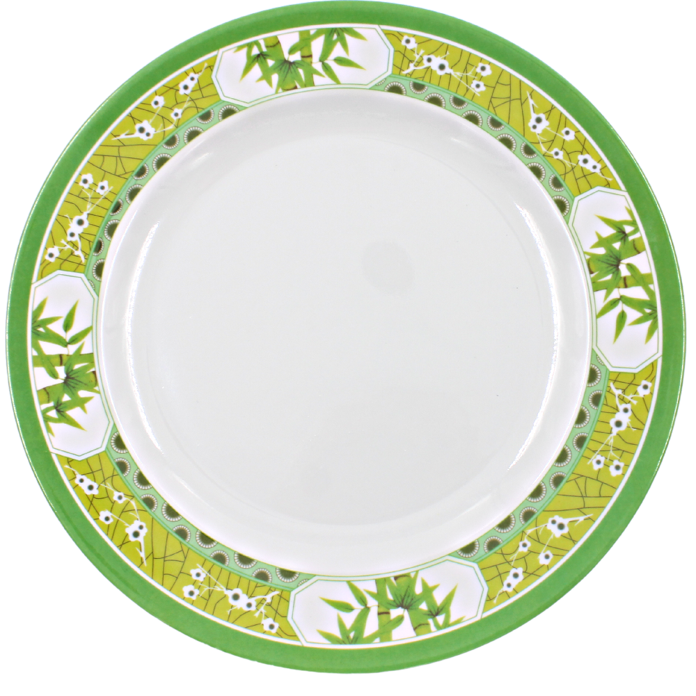 Plato extendido 10" 24.5 cm melamina Bambú Verde Clorofila