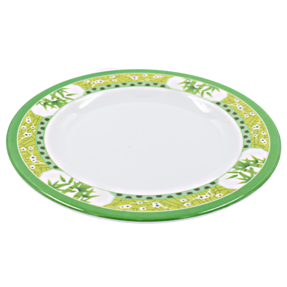 Plato extendido 10" 24.5 cm melamina Bambú Verde Clorofila