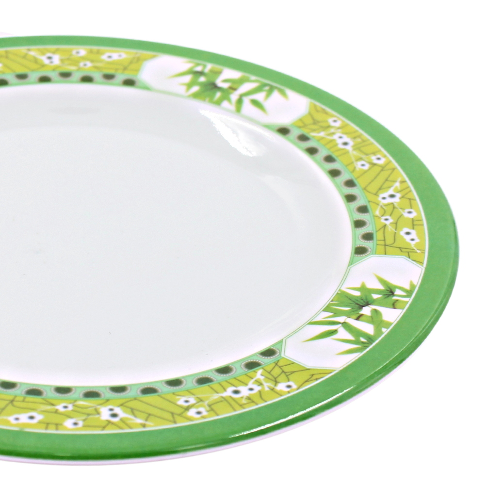 Plato extendido 10" 24.5 cm melamina Bambú Verde Clorofila