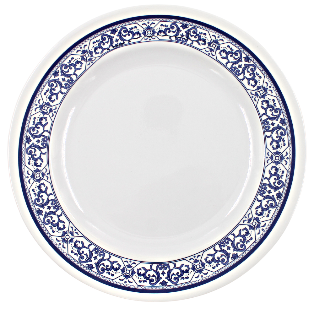 Plato extendido 10" 24.5 cm melamina talavera azul
