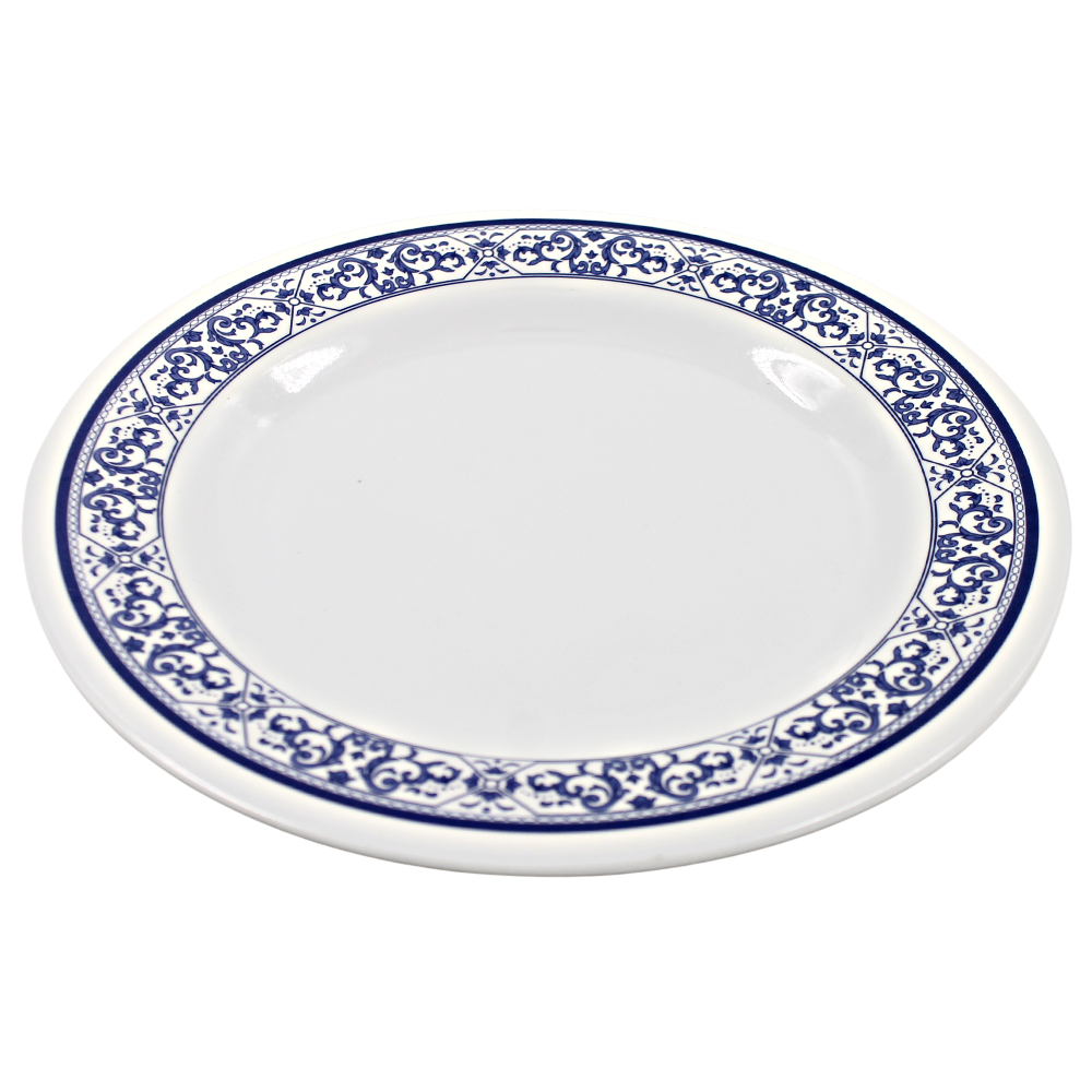 Plato extendido 10" 24.5 cm melamina talavera azul