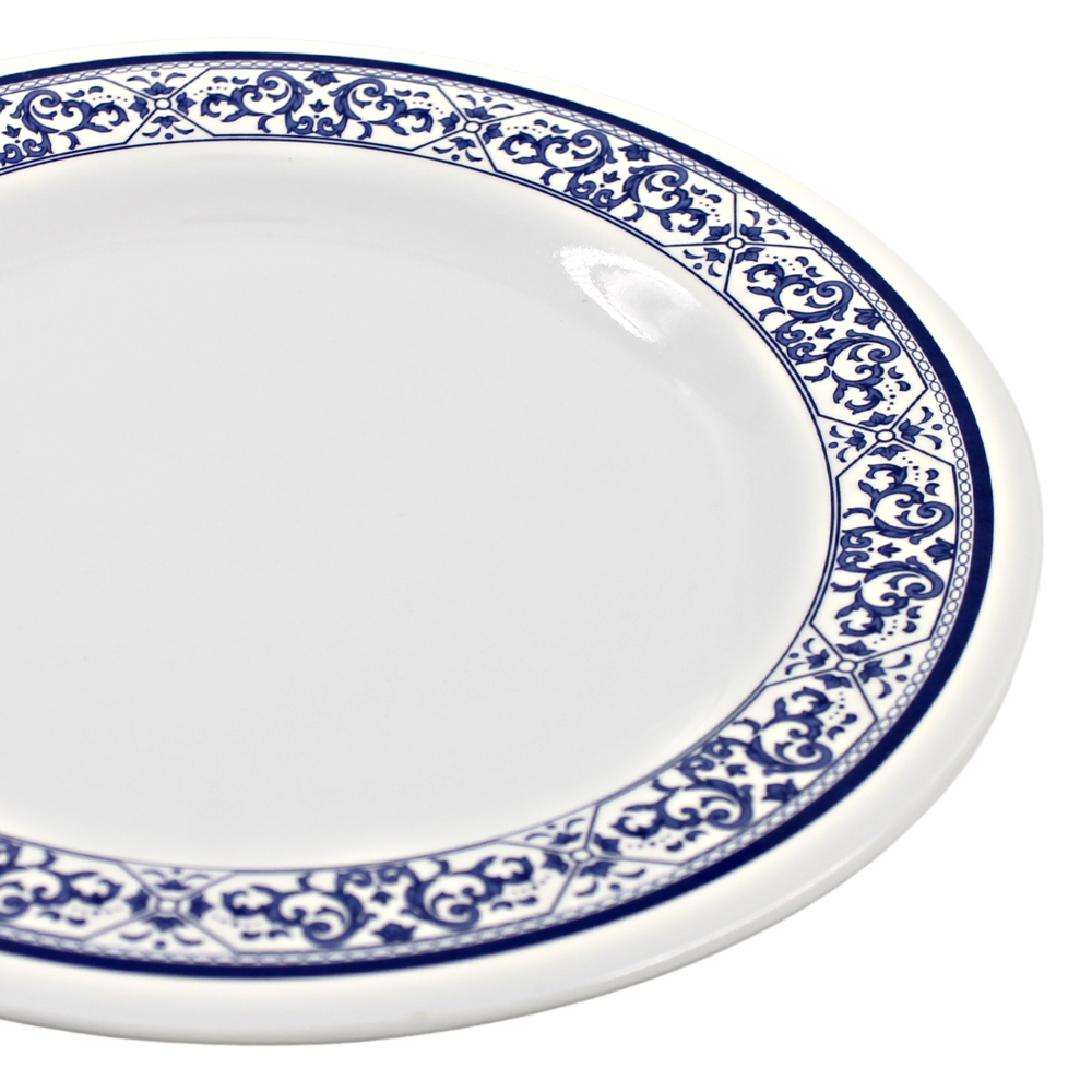 Plato extendido 10" 24.5 cm melamina talavera azul