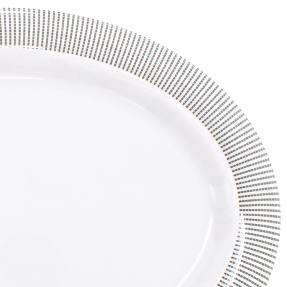 Plato oval 14" 36 cm melamina Premium Elegantza Gris