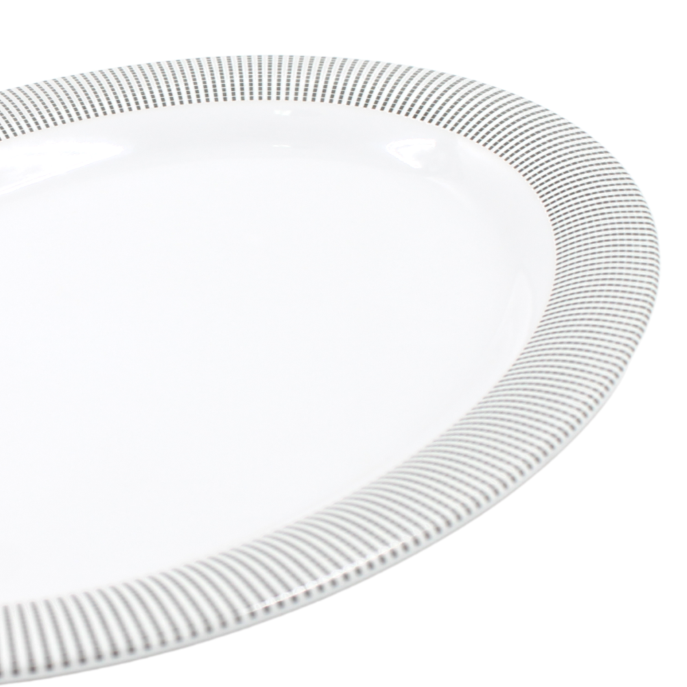 Plato oval 14" 36 cm melamina Premium Elegantza Gris
