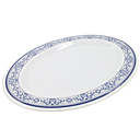 Plato oval 14" melamina talavera azul