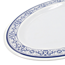 Plato oval 14" melamina talavera azul