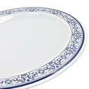 Plato oval 14" melamina talavera azul