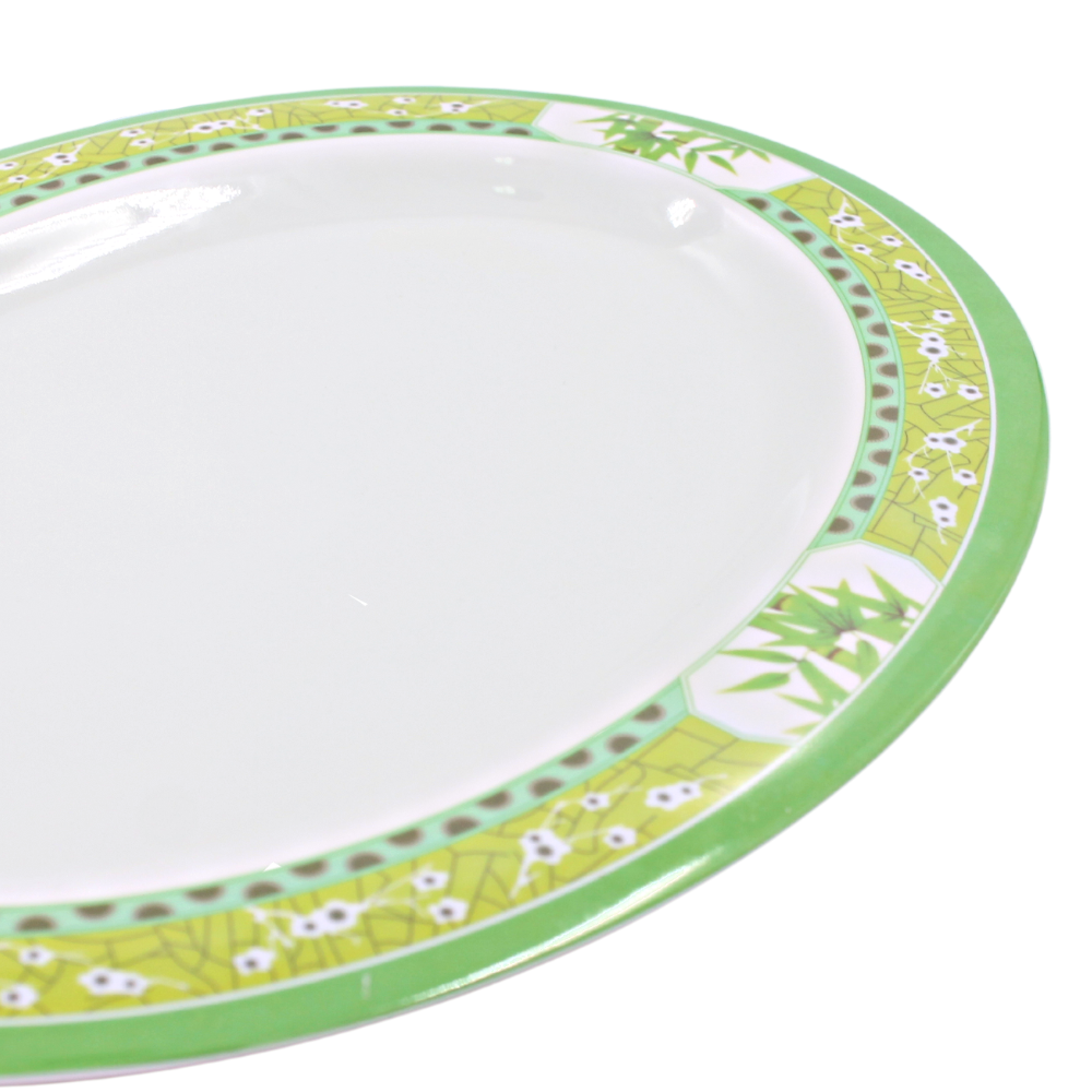 Plato oval 12" 30 cm melamina Bambú Verde Clorofila