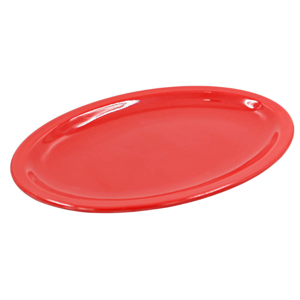Plato oval 11.5" 29 cm melamina rojo