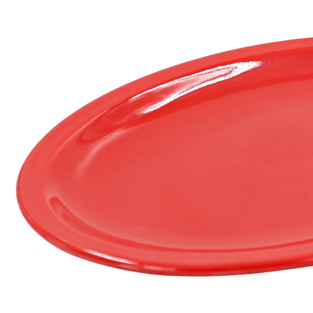 Plato oval 11.5" 29 cm melamina rojo