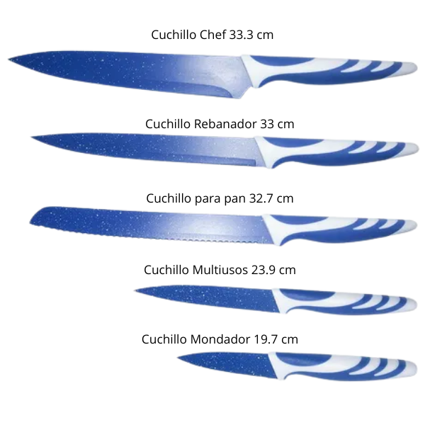  Jero Juego de cuchillos de cocina y chef de 4 piezas con  estuche para cuchillos y cuchillo de chef, cuchillo de pan dentado curvado  y cuchillo de deshuesado curvo, todo fabricado