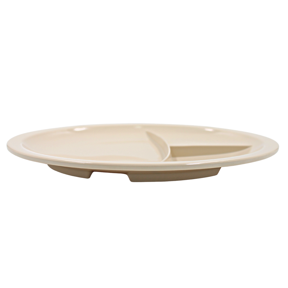 Plato trinche con 3 divisiones 10" 25 cm melamina beige