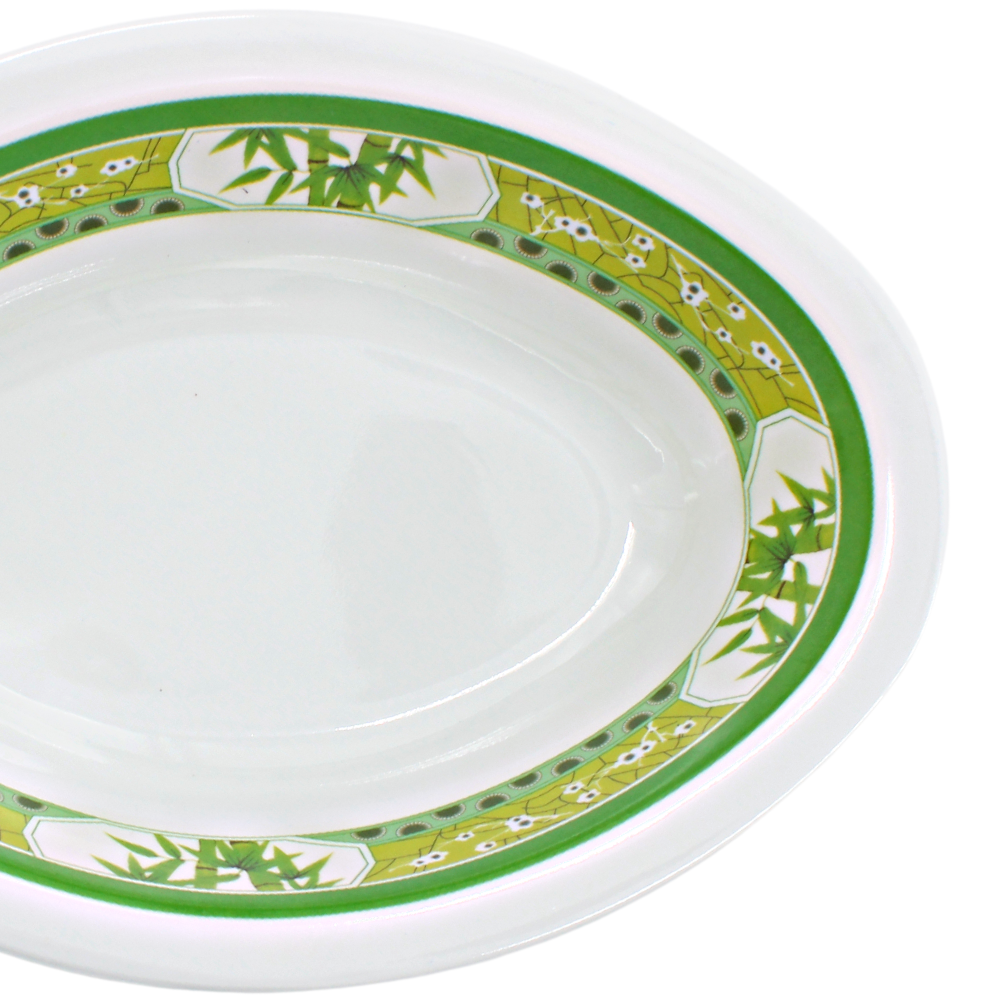 Tazón oval 10" 25 cm melamina Bambú Verde Clorofila
